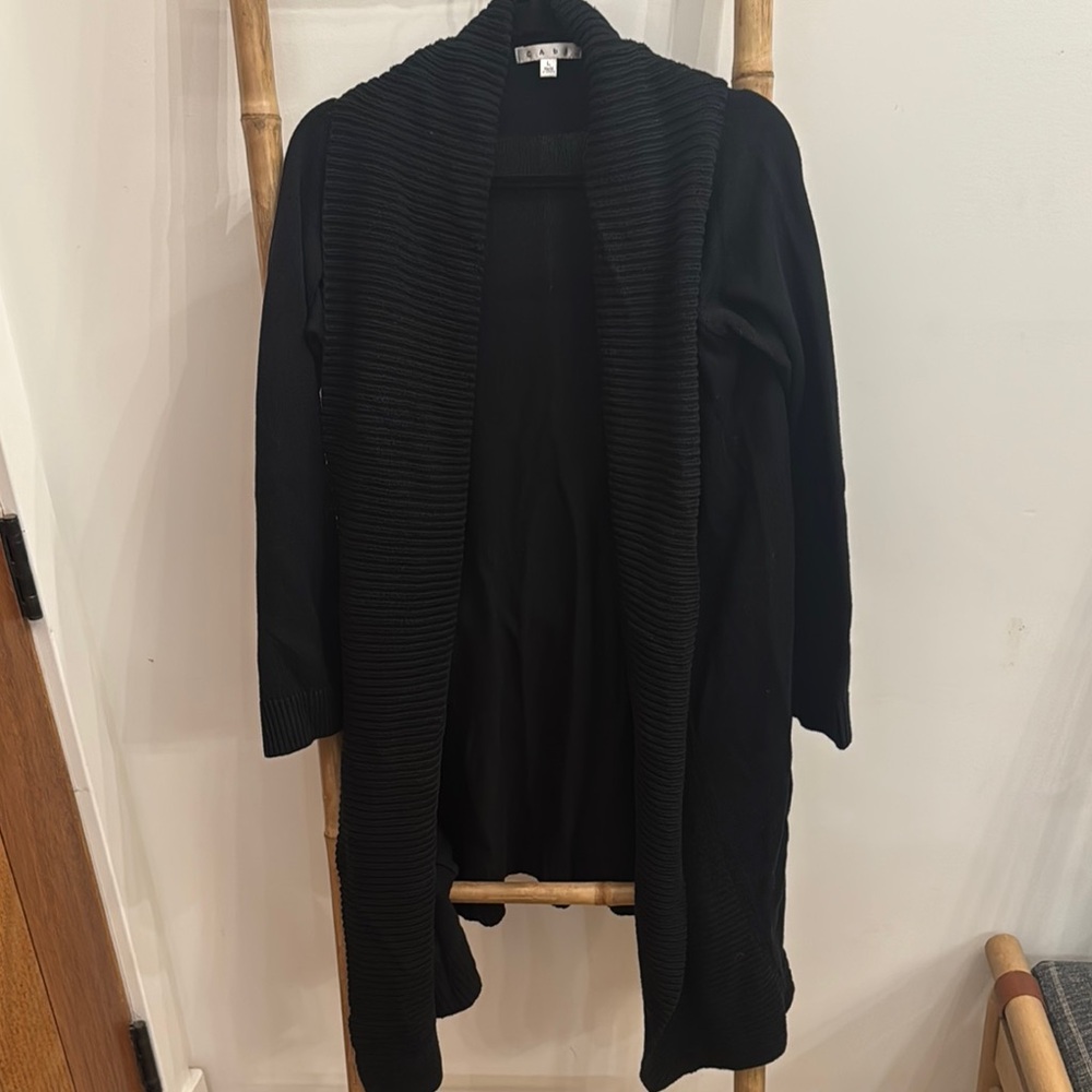 CAbi Black Open Front Cardigan Sweater